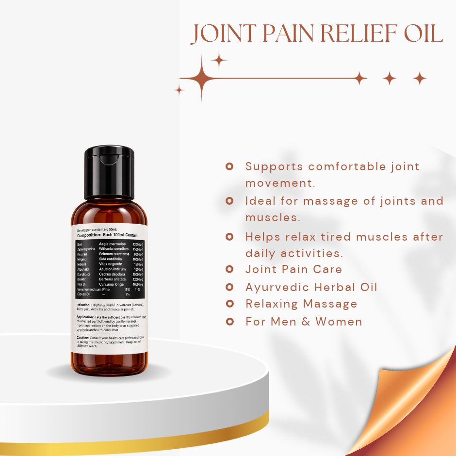 Jodveda Joint Pain Relief Oil – Herbal Oil for Joint and Muscle Care, 50 ml